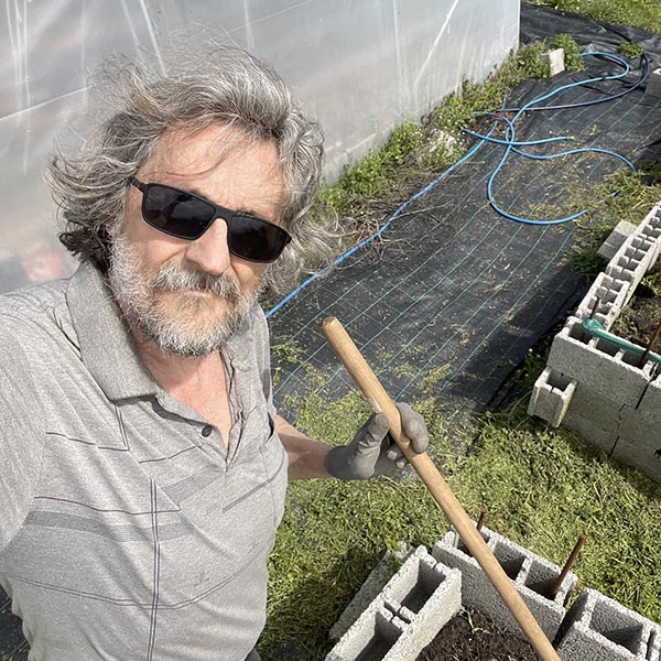 Vladan Kecman in his vegetable garden